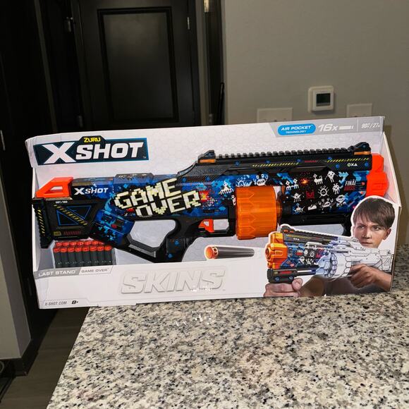 Zuru X-Shot Skins Last Stand Auto-Rotating Barrel Dart Blaster Game Over NEW - Picture 1 of 4